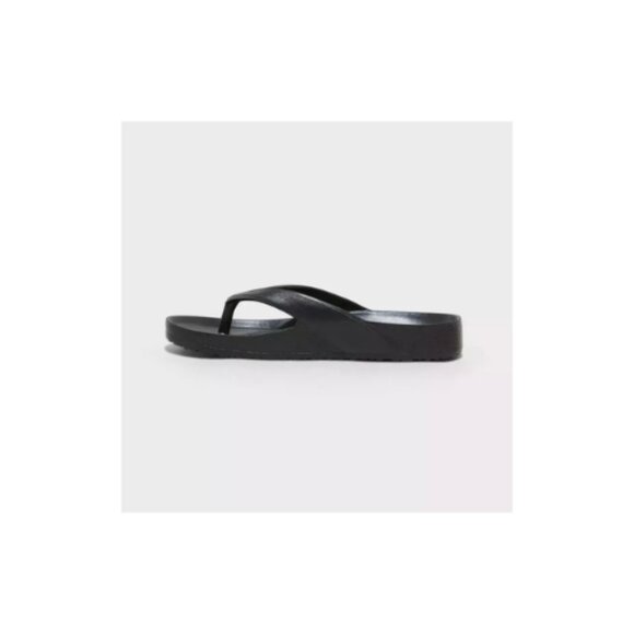 Shade & Shore Traci Footbed Sandals in Black - Picture 3 of 7